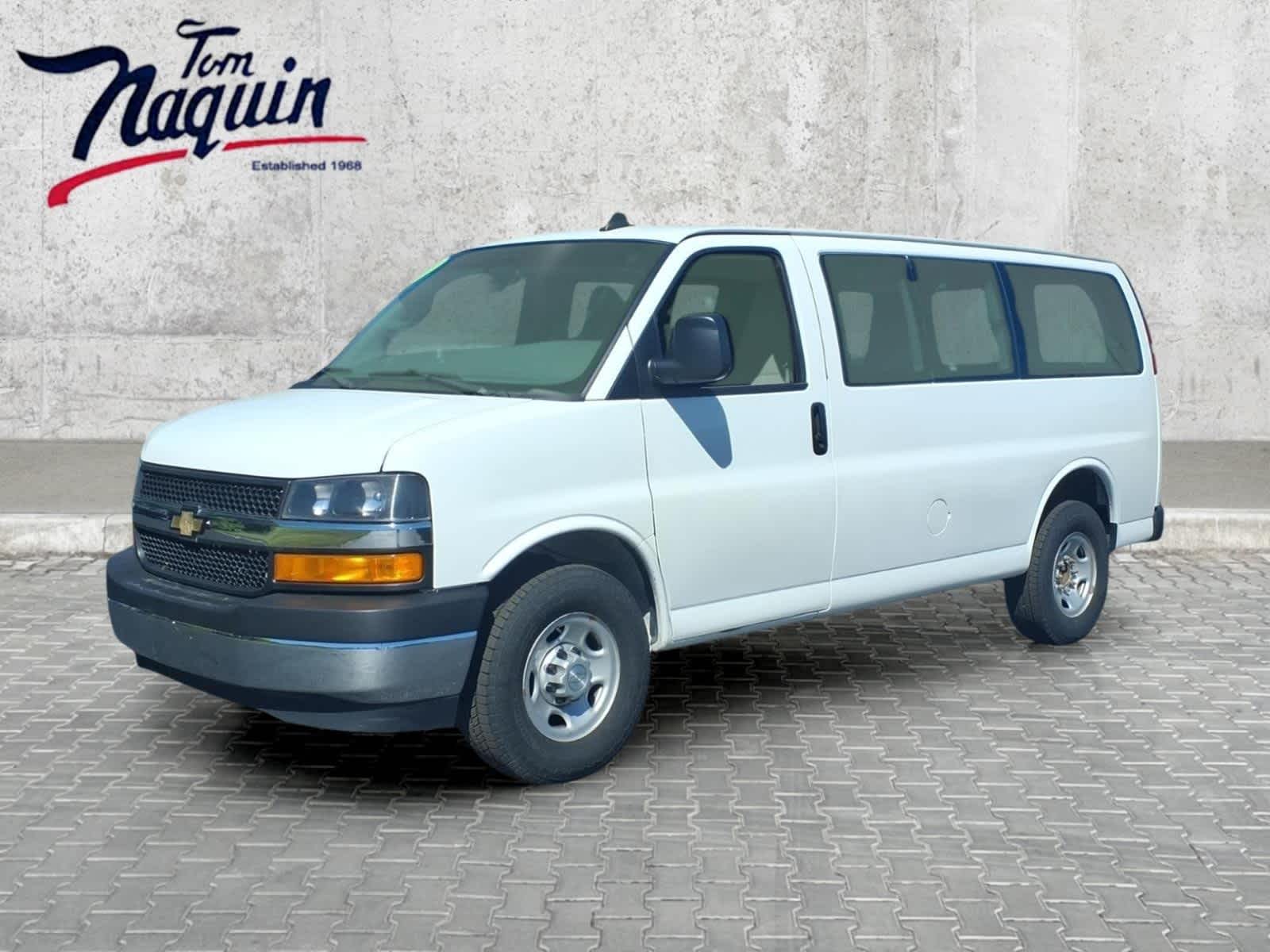 2019 Chevrolet Express Cargo Van Base in Summit White — front three-quarter view