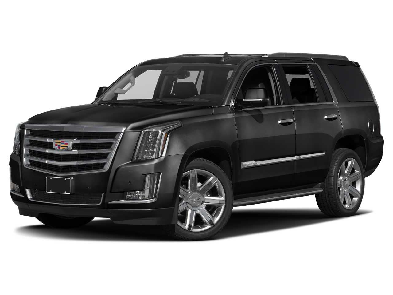 2018 Cadillac Escalade Luxury in Black Raven — front three-quarter view