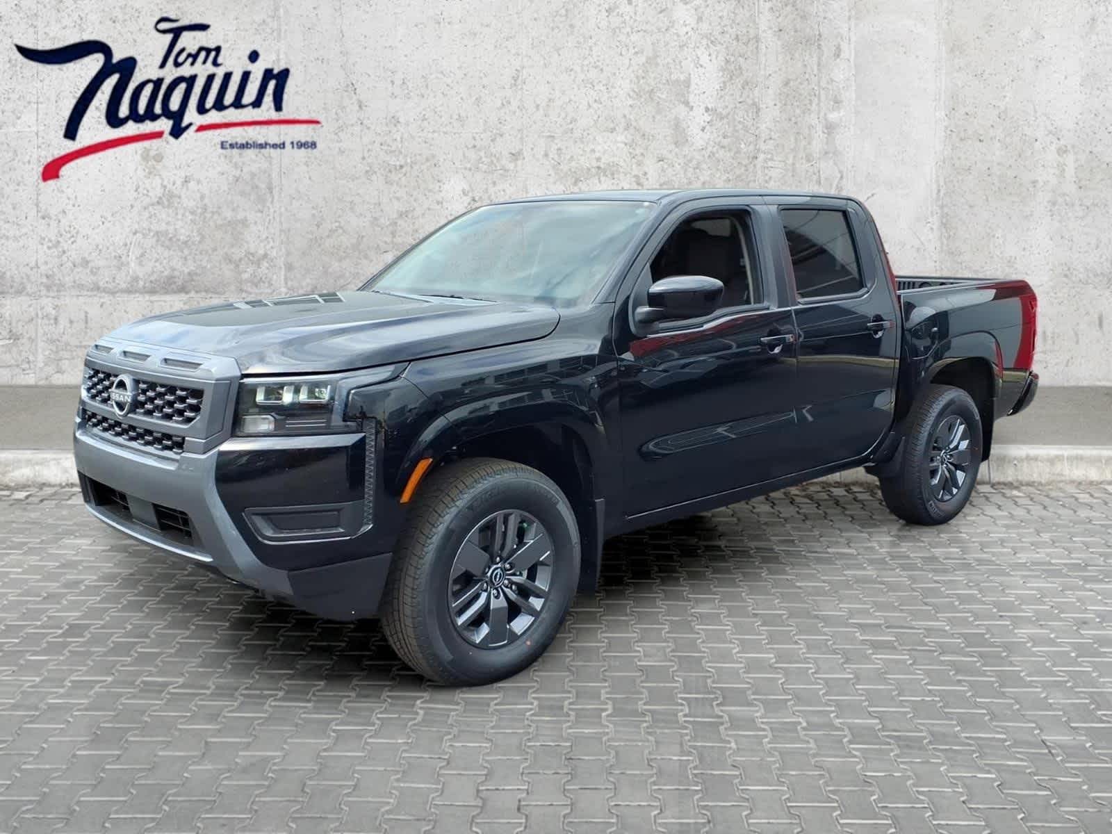 2026 Nissan Frontier SV in Super Black — front three-quarter view