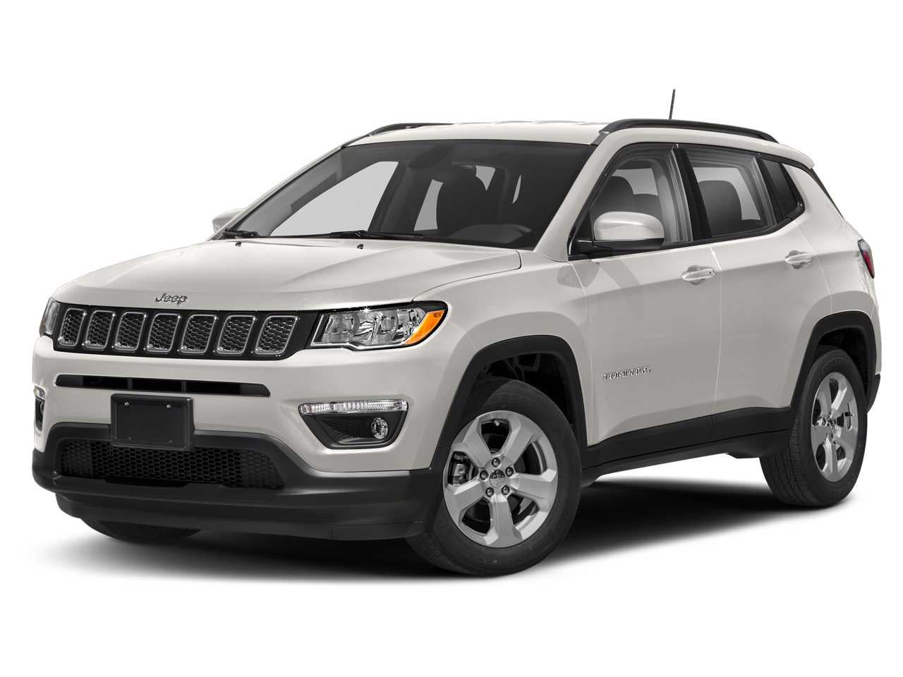 2018 Jeep Compass Latitude in White Clearcoat — front three-quarter view