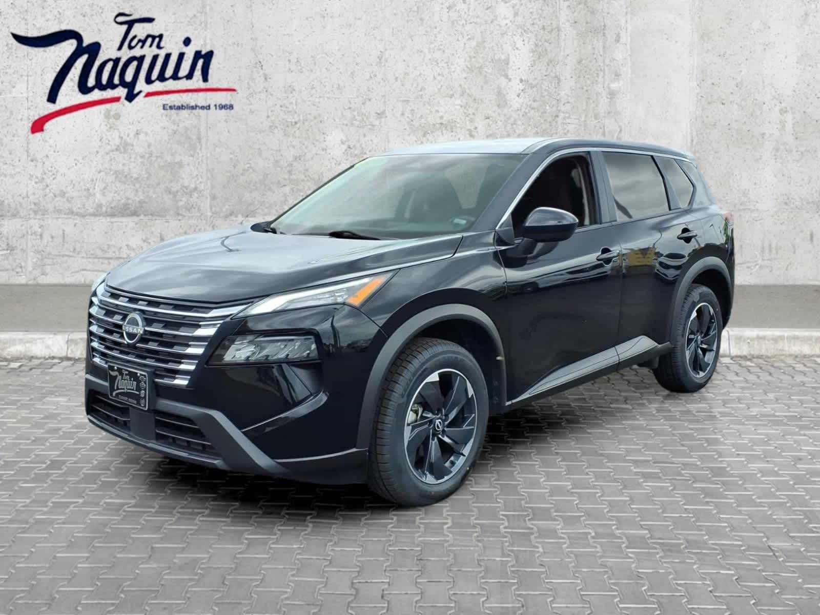 2024 Nissan Rogue SV in Super Black — front three-quarter view