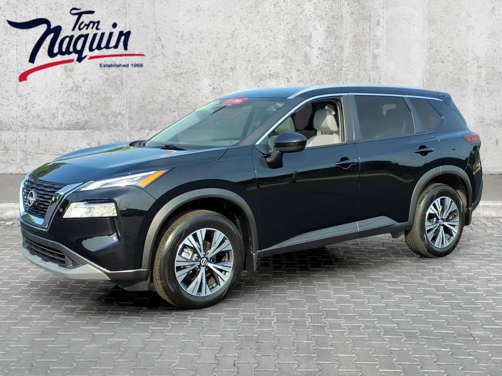 2023 Nissan Rogue SV in Super Black — front three-quarter view